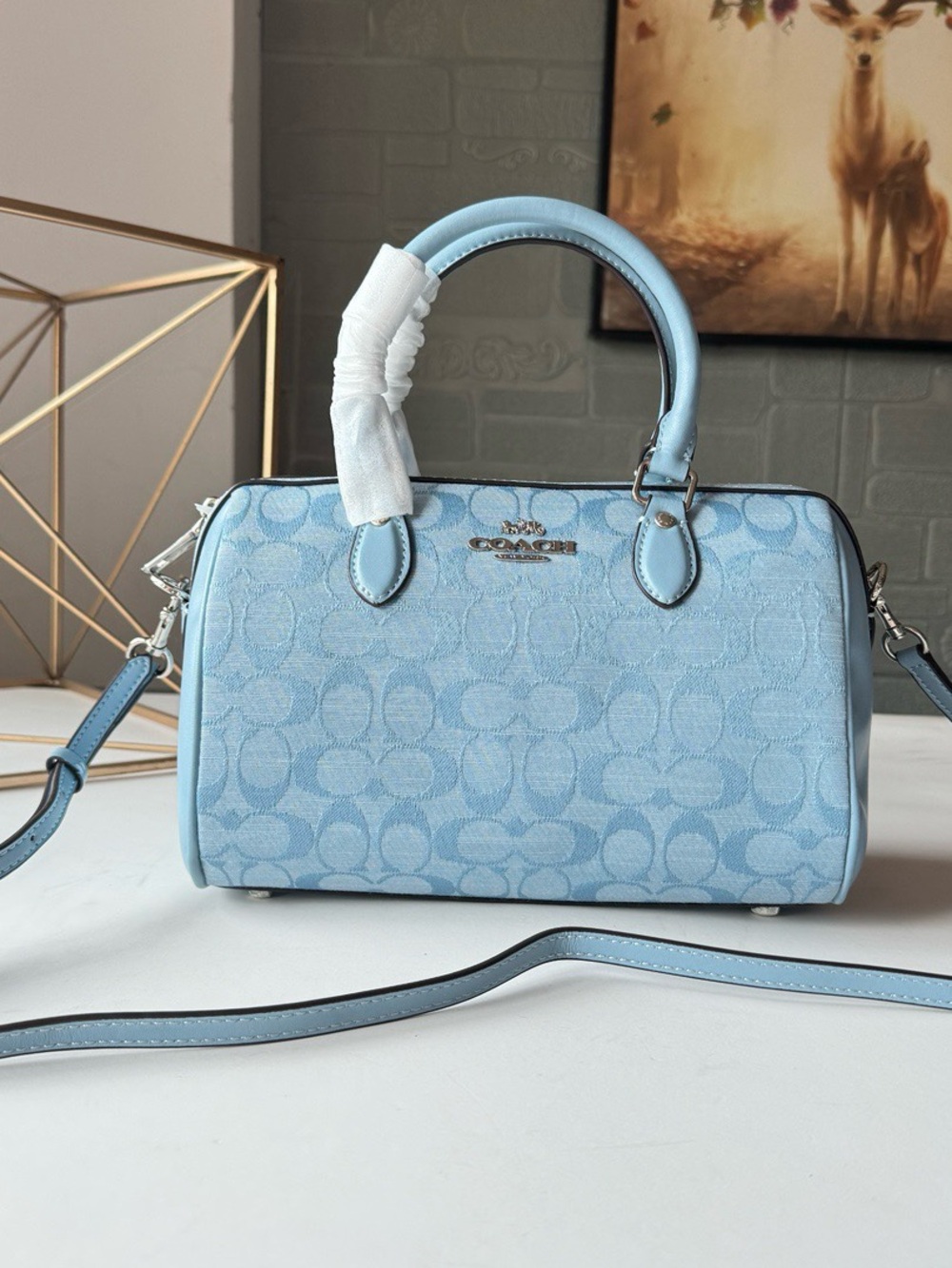 COACH Teri Blue Canvas Shoulder
Bag (Brand New) (Same-Day
Shipping)